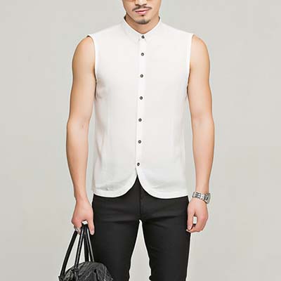 A Case for the Sleeveless Button Down Shirt (B) - Attire Club by
