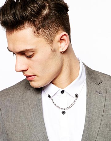 Shirt with collar chain sale